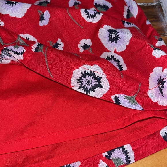 Red Floral JCrew Size large skirt with pockets - Picture 4 of 4